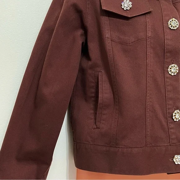 F. L. Malik Choc Brown Denim Jacket - Picture 3 of 11